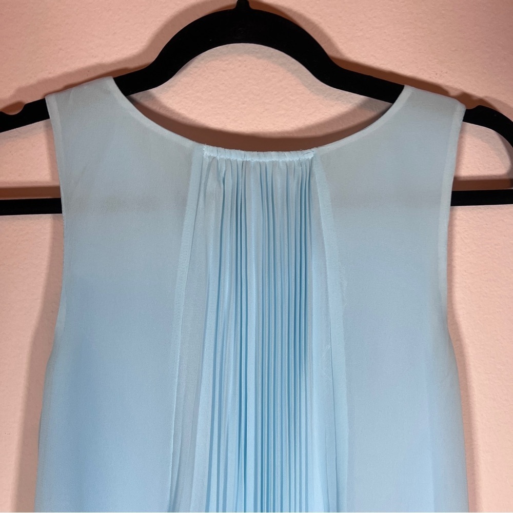 BCBG light blue pleated trapeze aline mini dress - Picture 8 of 10